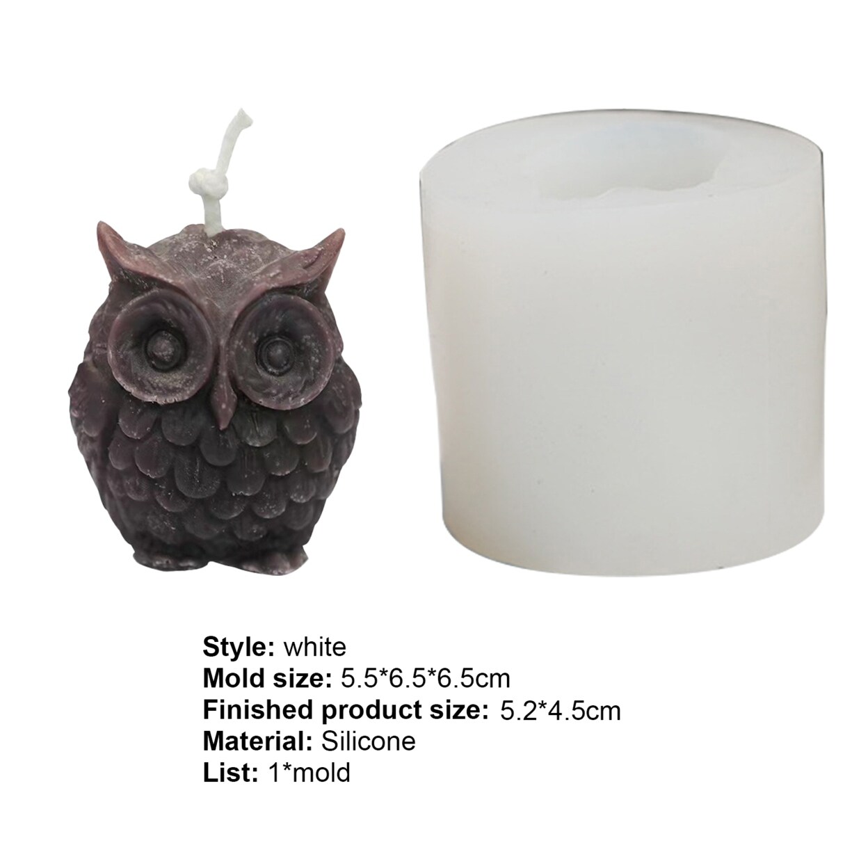 Details about   Owl Candle Silicones Mold for Candle Making DIY Handmade Molds Plaster Wax Mo SV
