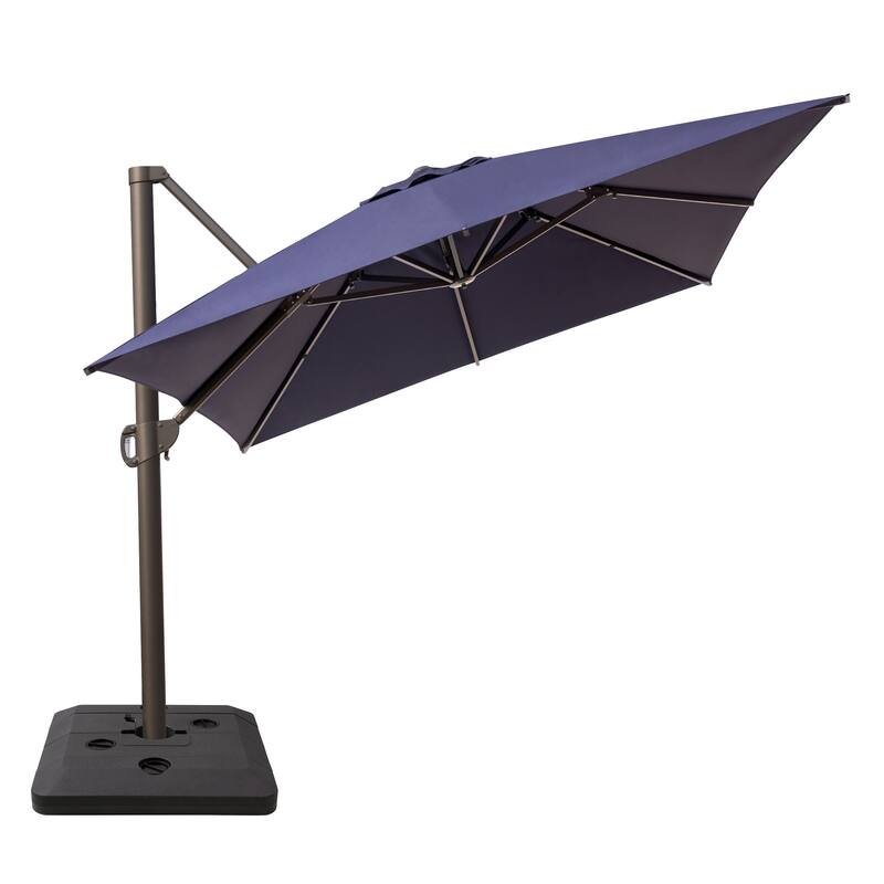 13 ft x 10 ft Outdoor Aluminum Patio Cantilever Offset Umbrella with Base