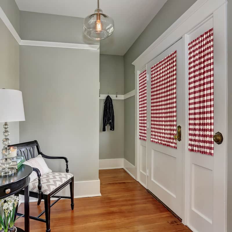 Buffalo Check Rod Pocket Door Panel and Tieback