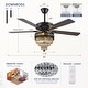preview thumbnail 27 of 47, 52 or 62 or 72 Inches Crystal Ceiling Fan Fandelier with Lights,For Bedroom Kitchen Patio Remote Control