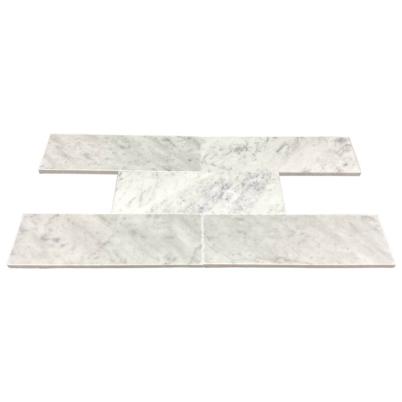 Carrara Marble 3" x 9" Honed Tile