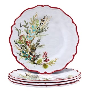Certified International Christmas Gatherings 9" Melamine Salad/Dessert Plates, Set of 4 - 9" Diameter