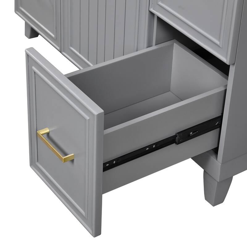 36 Inch Bathroom Vanity with Sink Combo Solid Wood Cabinet 3 Drawers