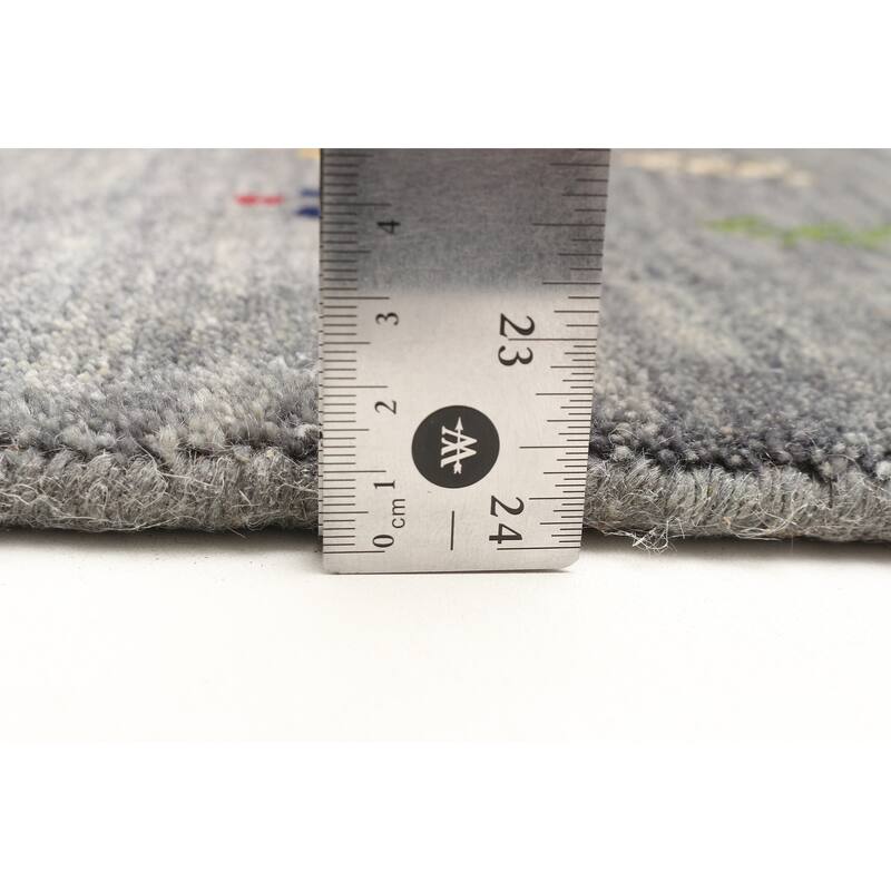 ECARPETGALLERY Hand Loomed Kashkuli Gabbeh Grey Wool Rug - 3'10 x 5'8