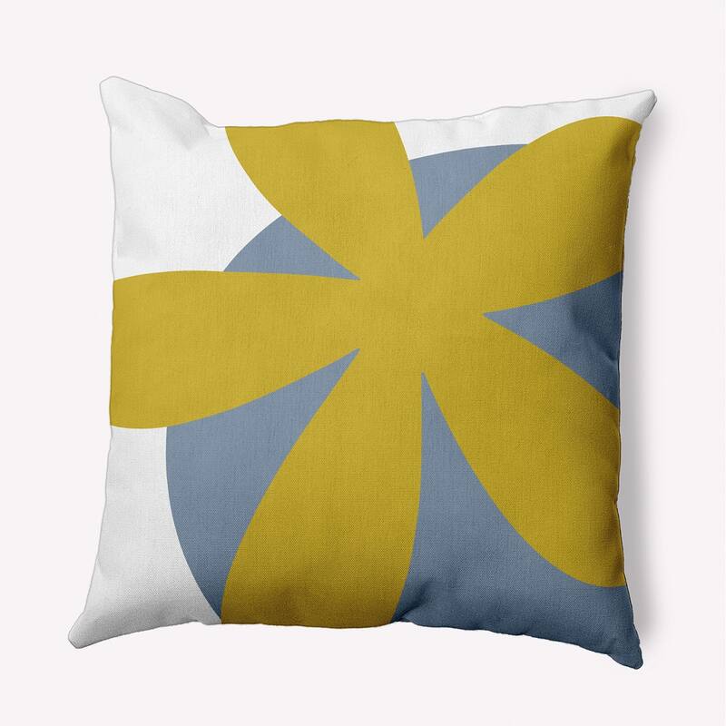 Bold Flower Polyester Indoor Pillow - Mustard Yellow - 20" x 20"