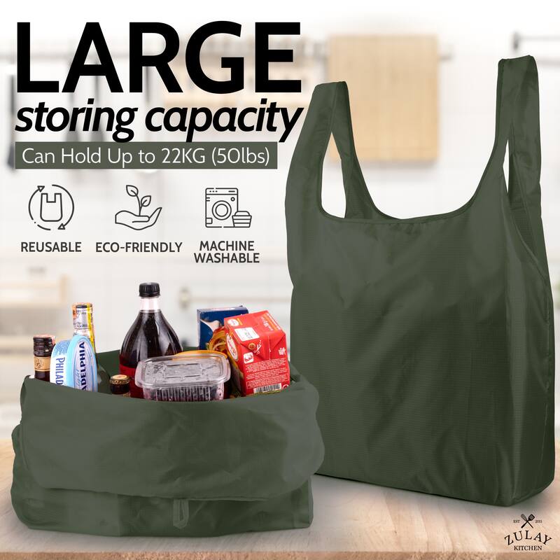 Zulay Kitchen 5 Pack 50 Pound Reusable Grocery Bags