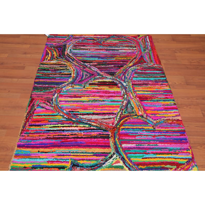 4'x 6' Pink Hand Tufted Oriental Rug - 4' x 6'