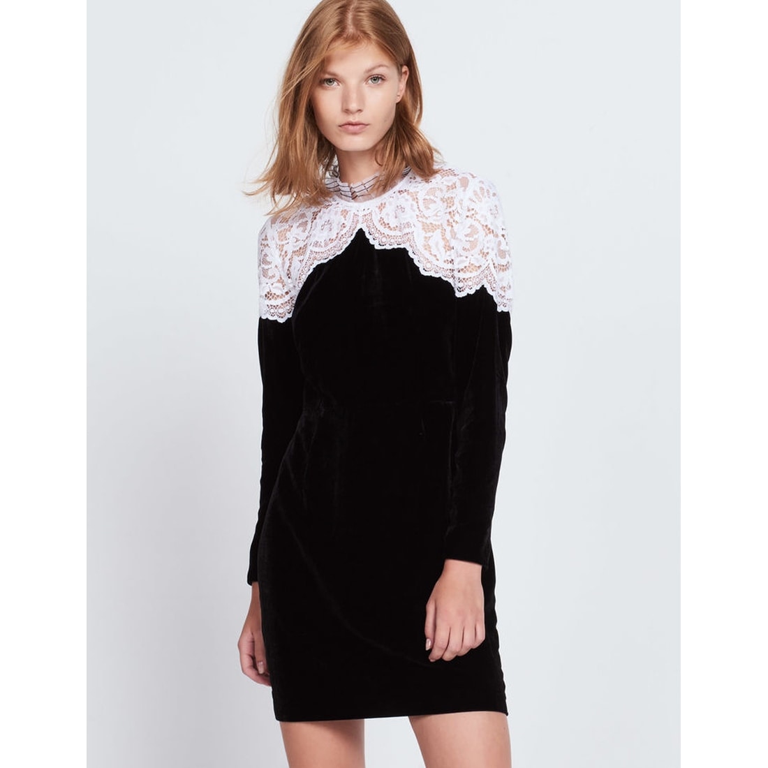 sandro black lace dress