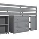 preview thumbnail 88 of 87, Pine Wood Bed Low Loft Bed with Retractable Writing Desk, 3 Drawers