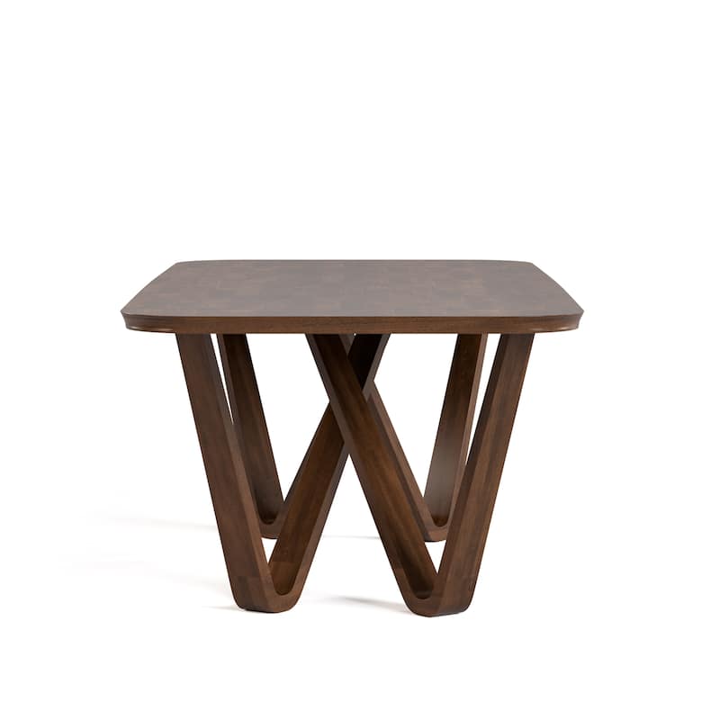 Furniture of America Abigail I Mid-Century Modern 5-Piece Rich Walnut Solid Wood Dining Set