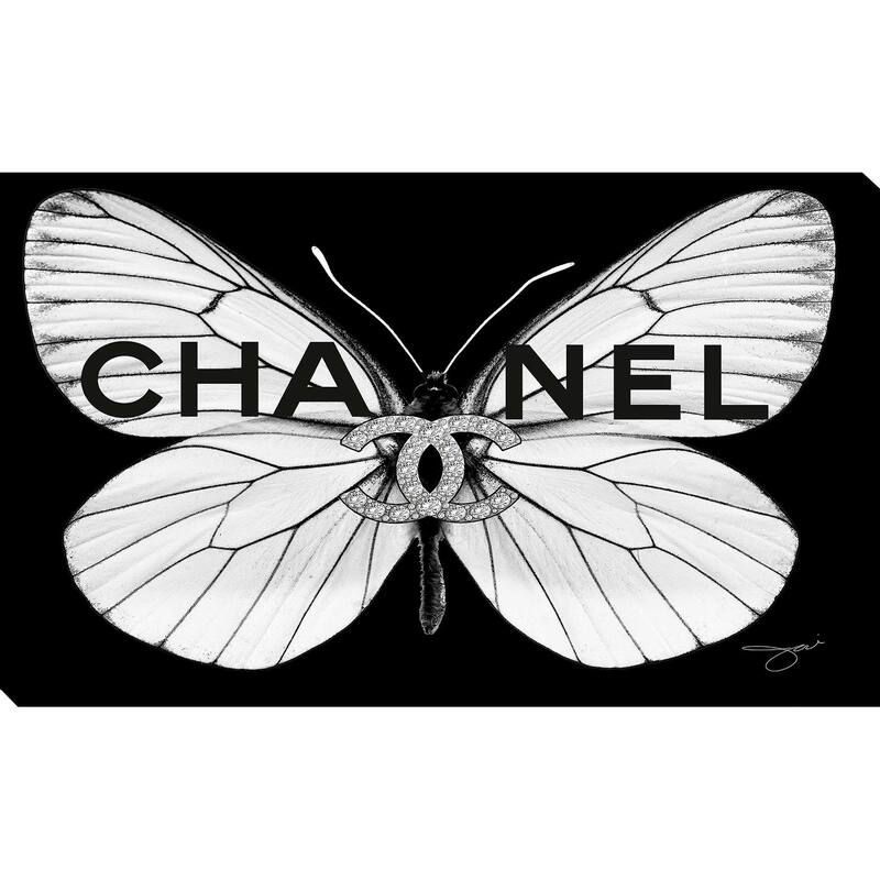 "Chanel White Butterfly" by Jodi Print on Canvas