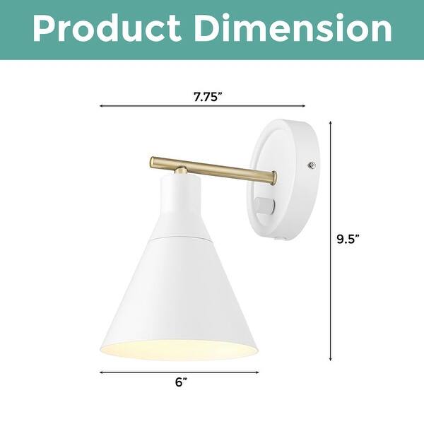 Industrial wall lighting Matte White wall sconce Metal wall light ...