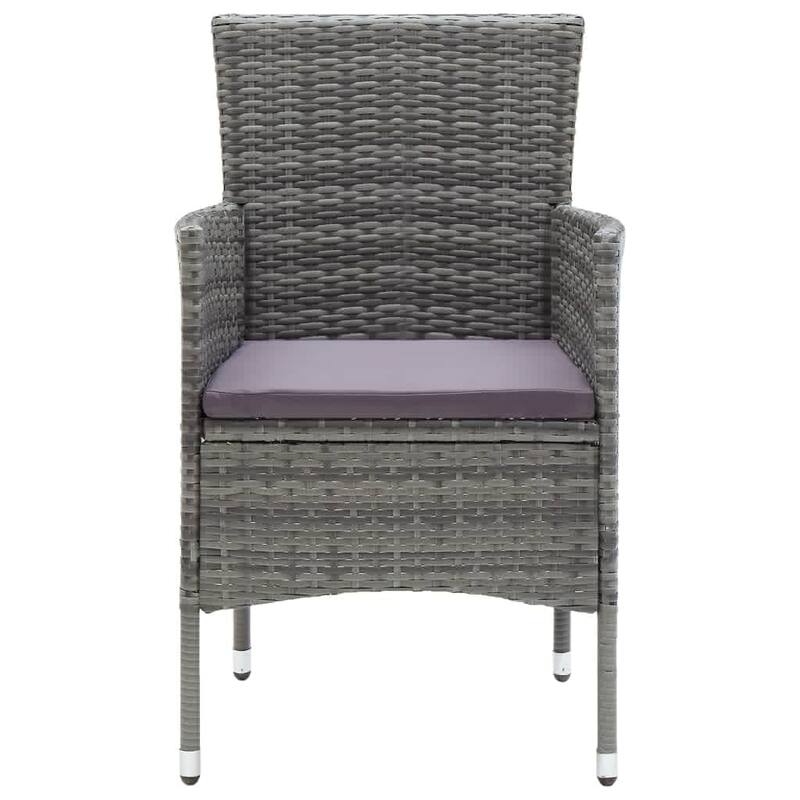 vidaXL Patio Dining Set with Cushions Poly Rattan