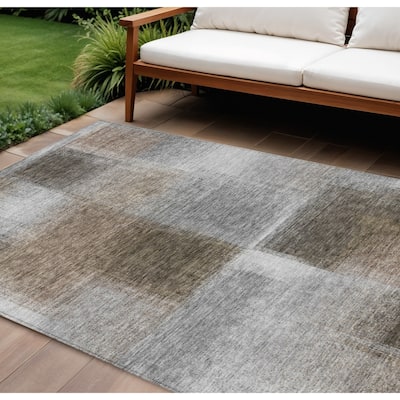 HomeRoots Abstract Transitional Rectangle Outdoor Rug