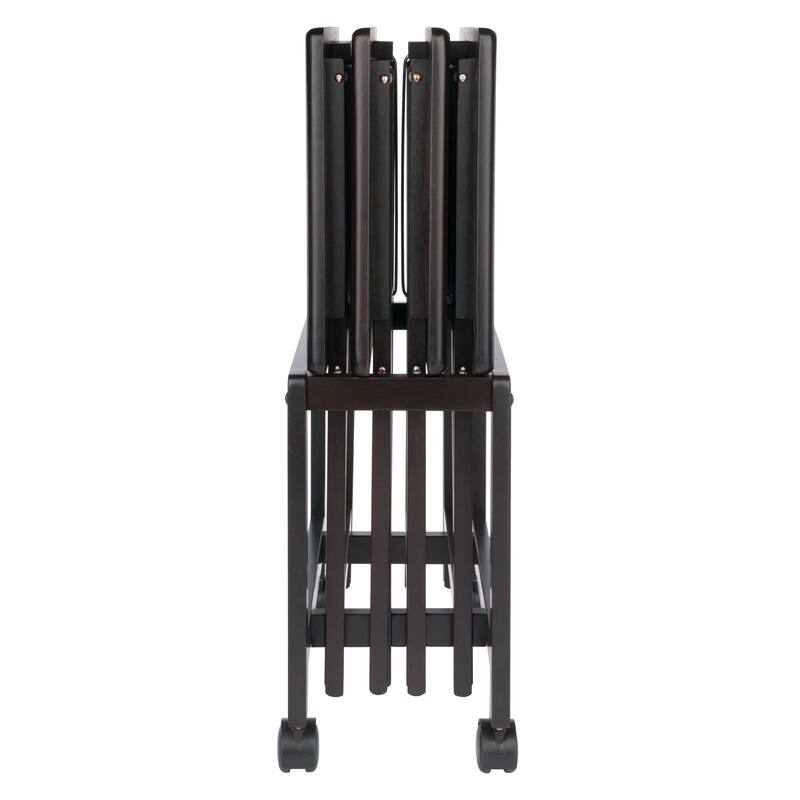 Allen 5-Pc Snack Table Set, Coffee - 9.21 x 19.06 x 31.97 inches
