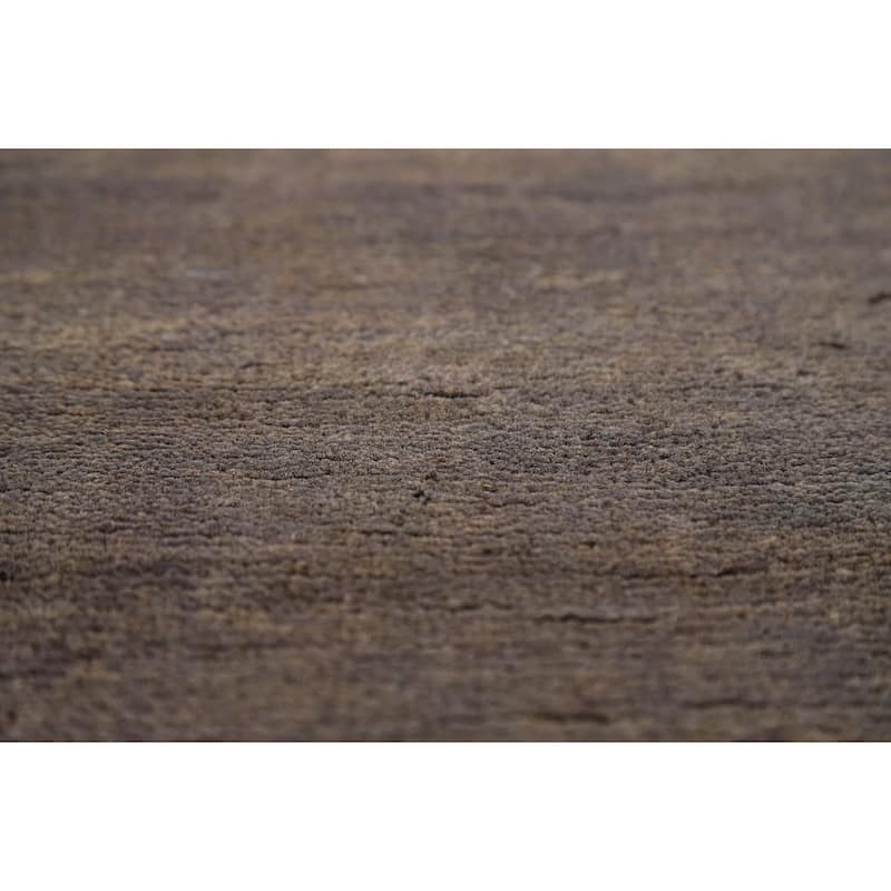 Modern Gabbeh Foyer Rug Handmade Grey Wool Carpet - 3'3"x 4'10"