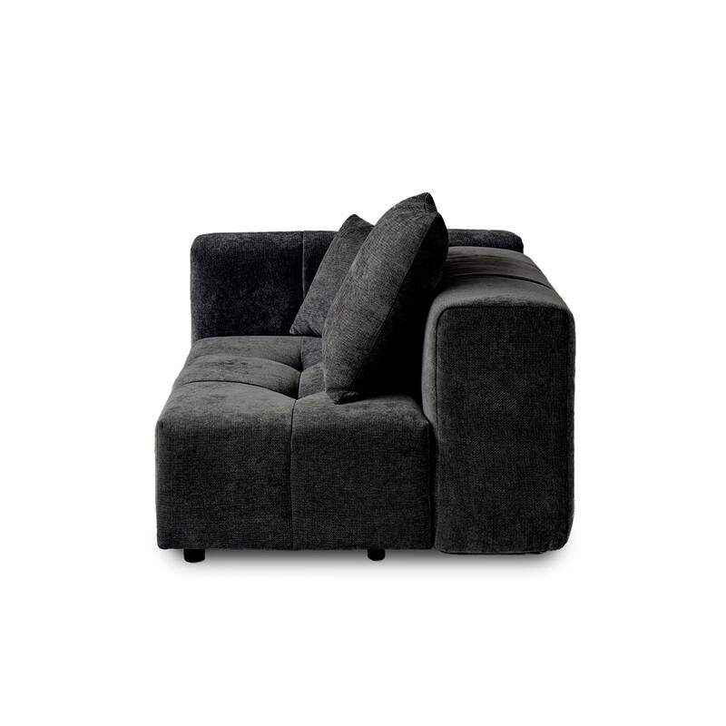 Extra Large U Shaped Linen Modular Sectional Couch with Ottoman for Living Room