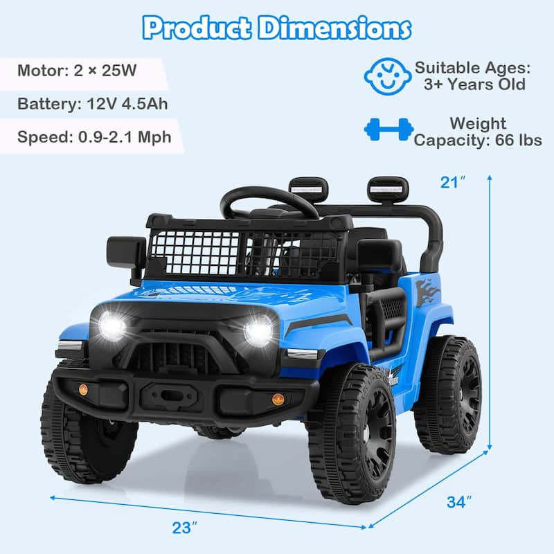Costway 12V Kids Ride on Truck Car Battery Powered Electric Vehicle - See Details