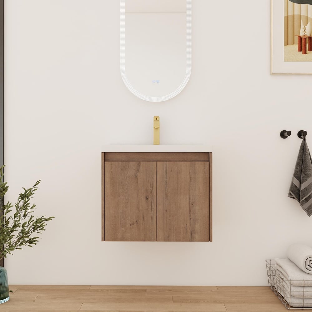 Bathroom Vanity With Sink In 24/36/48 Inch, Floating Bathroom Vanity With Soft Close Door