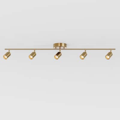 VidaLite - Shura 5-Light LED Fixed Tracklight kit 3000k, Brushed Brass