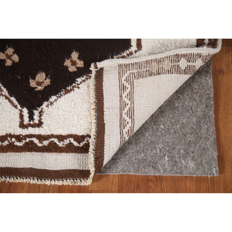 Plush Beige Turkish Anatolian Runner Rug Hand-knotted Wool Carpet - 3'7"x 11'2"