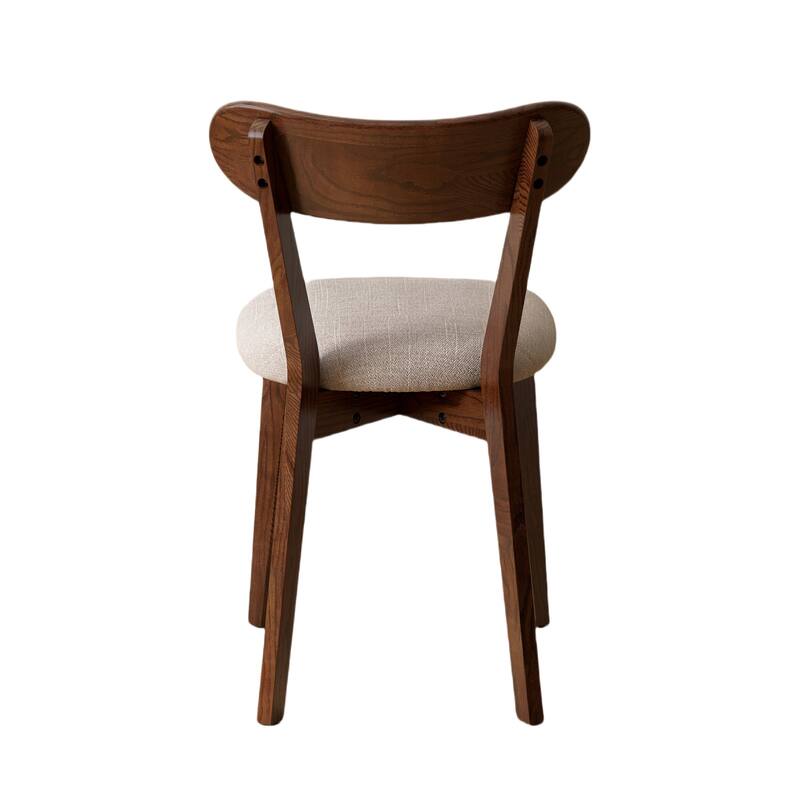 Solid Oak Dining Chairs with Upholstered Seats, Ergonomic, Set of 2/4