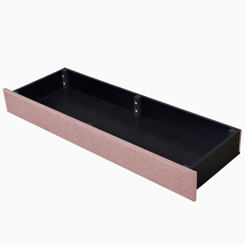 Queen Size Linen Upholstered Storage Platform Bed with Drawers