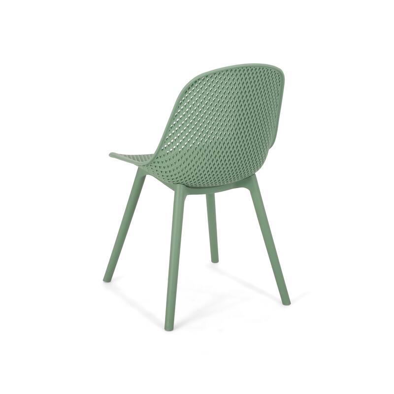 Posey Outdoor Diamond Perforated Modern Dining Chair (Set of 4) by Christopher Knight Home - 18.50" W x 22.50" L x 33.00" H