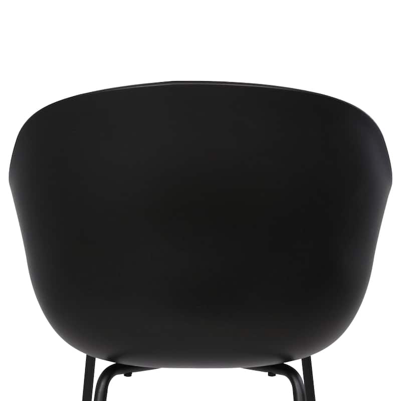 Furnish Theory Curve-K ML Indoor/Outdoor Dining Armchairs Arm Chairs w Polypropylene Shell & Powder-Coated Steel Legs (Set of 2)