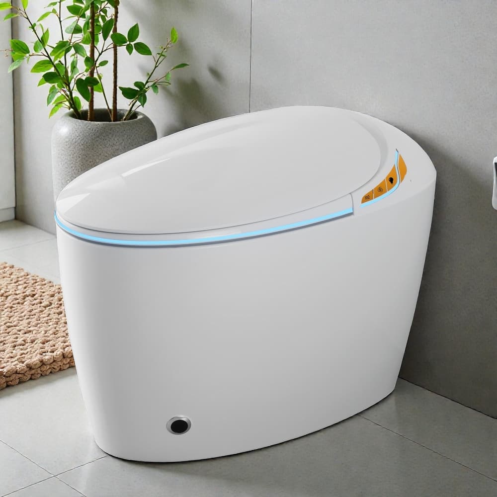 Smart Toilet with Built In Bidet. Auto Open Close Seat. Foot Sensor Flush. Heated Seat. Warm Water Dryer