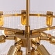 preview thumbnail 6 of 14, 20 in. Gold Modern Glass Chandelier 5-Light Glam Dimmable Pendant Light Fixture for Dining Room