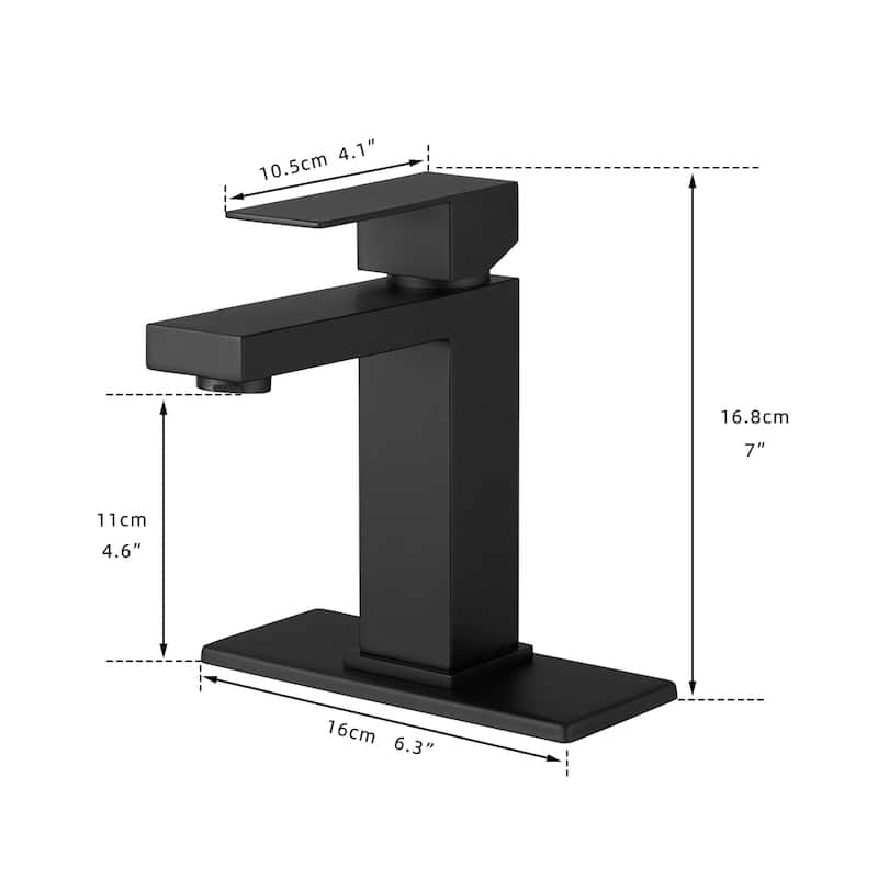 Single-handle Bathroom Sink Faucet with Drain and Deckplate