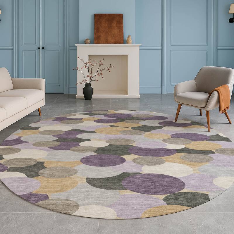 Machine Washable Indoor/ Outdoor Mucho Bubbles Chantille Rug