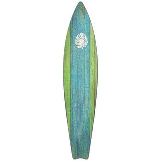 Rustic Aqua and Green Surfboard Wall Decor - Bed Bath & Beyond - 39675663