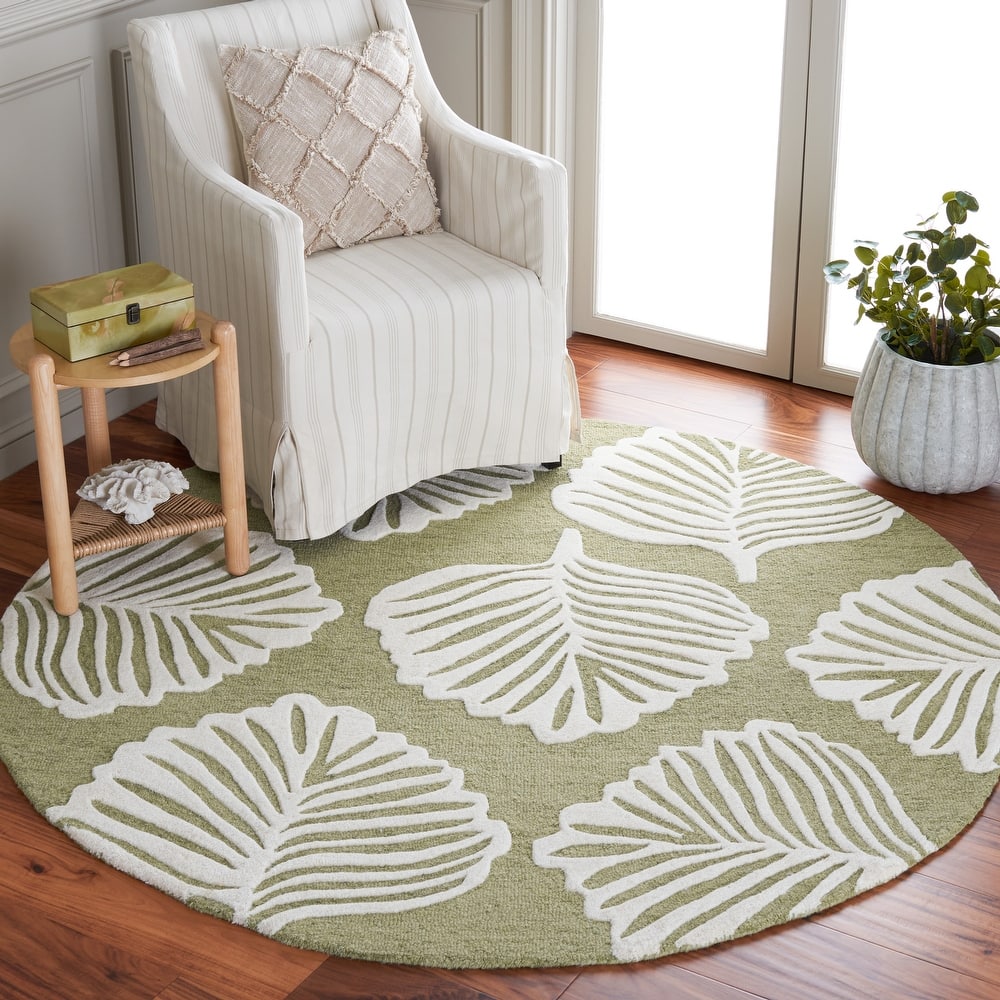 SAFAVIEH Handmade Blossom Neelam Contemporary Wool Rug