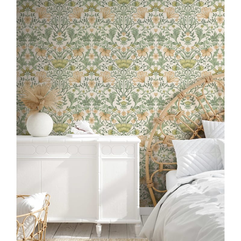 Vintage Floral Non-Pasted Wallpaper – 396 in x 20.8 in