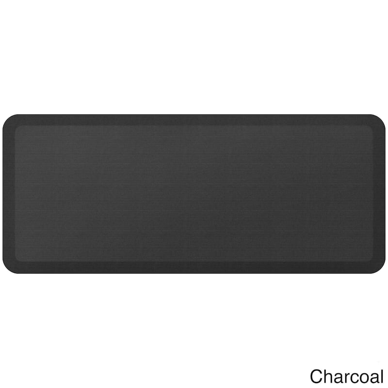 Designer Comfort Grasscloth Anti-Fatigue Kitchen Mat - 1'8" x 4' - charcoal