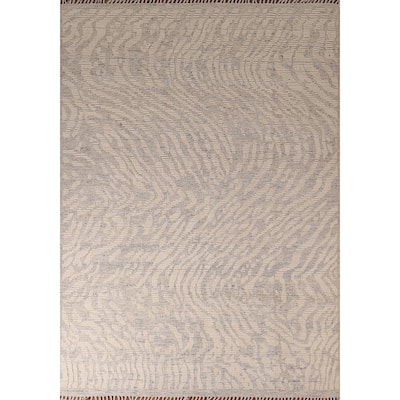 All-Over Moroccan Abstract Area Rug Handmade Wool Carpet - 7'11"x 10'4"
