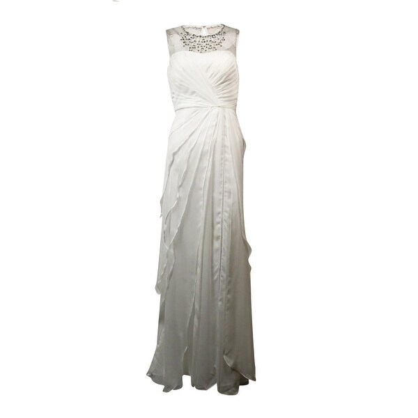 Adrianna Papell Women's Pleated Bead Embellished Dress