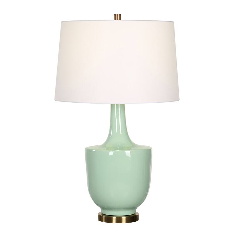 Ceramic Base Table Lamp with Tapered Shade - 30" - Mint Green