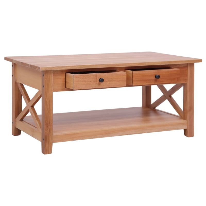 vidaXL Coffee Table 39.4"x21.7"x18.1" Solid Mahogany Wood