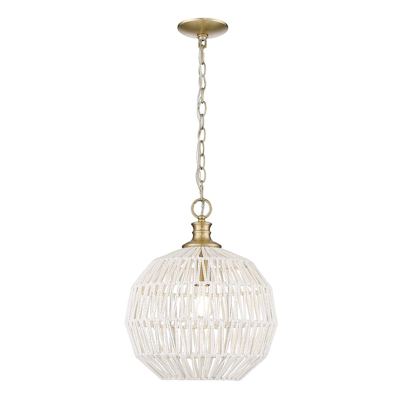 Florence 14" Wide 1-Light Medium Pendant with Rope Shade