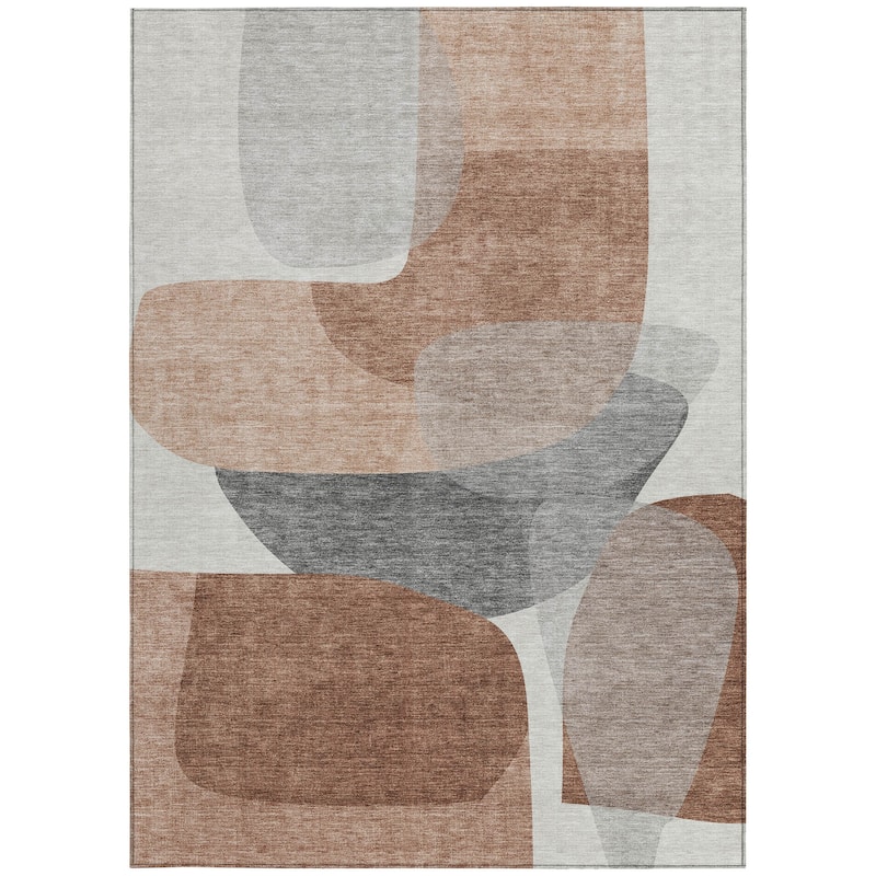 HomeRoots Abstract Transitional Rectangle Outdoor Rug