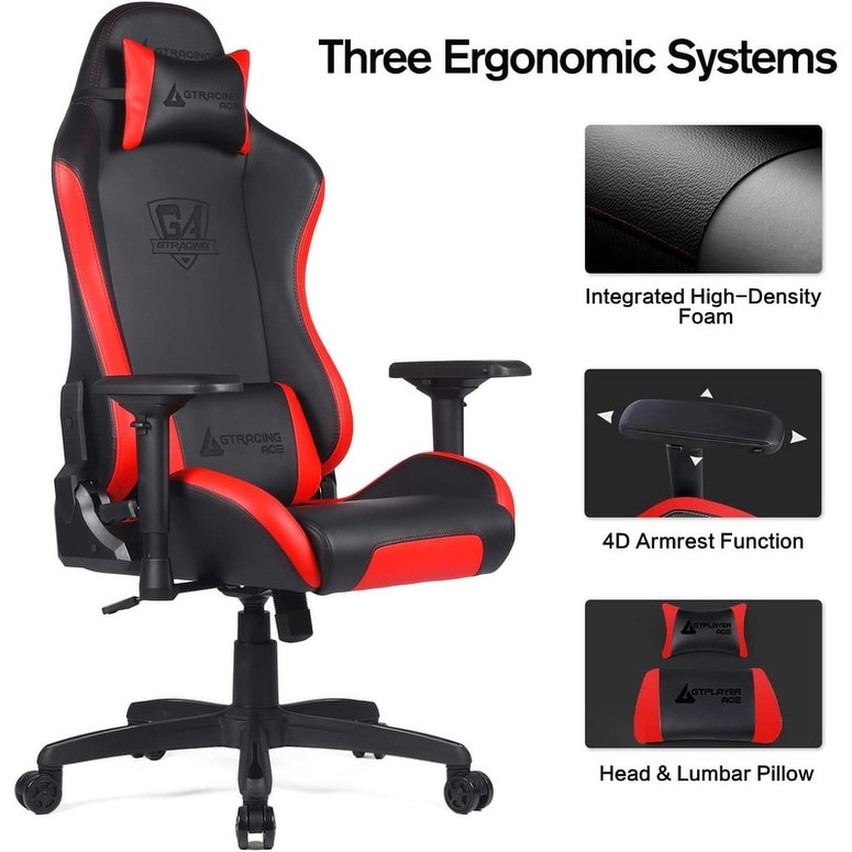 Lucklife Gaming Chair Racing Office Computer Ergonomic Video Game Chair  with Headrest and Lumbar Pillow Esports Chair - Bed Bath & Beyond - 36177024