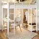 preview thumbnail 19 of 34, Twin Size Metal Loft Bed Frame with Desk, Wardrobe And Storage Shelves Under The Bed White