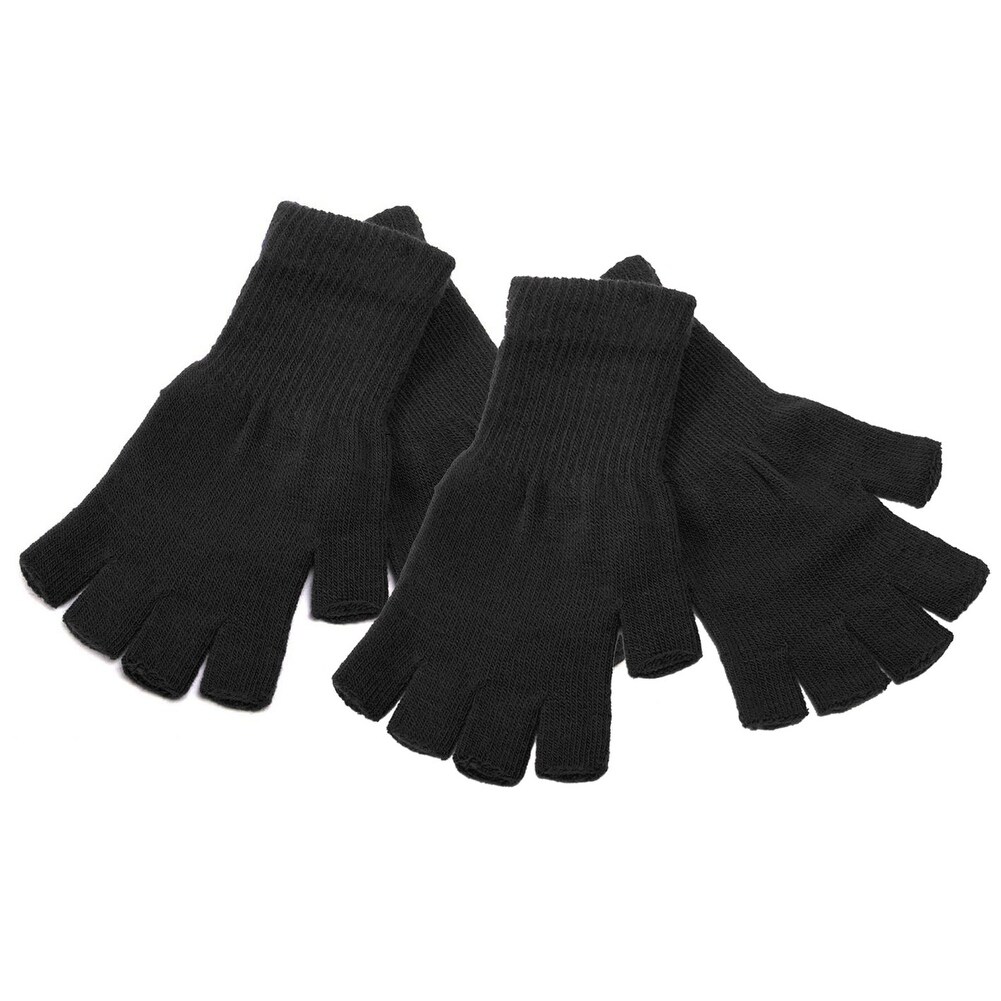half finger white gloves