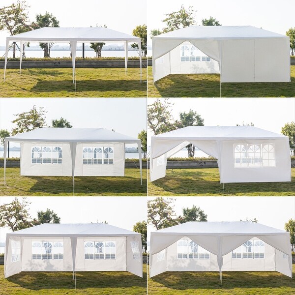 3 x 6m Wedding Party Tent 6 Sides Two Doors Waterproof Tent with Spiral Tubes 