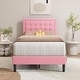 preview thumbnail 41 of 59, alazyhome Upholstered Platform Bed Frame with Button Tufting Headboard