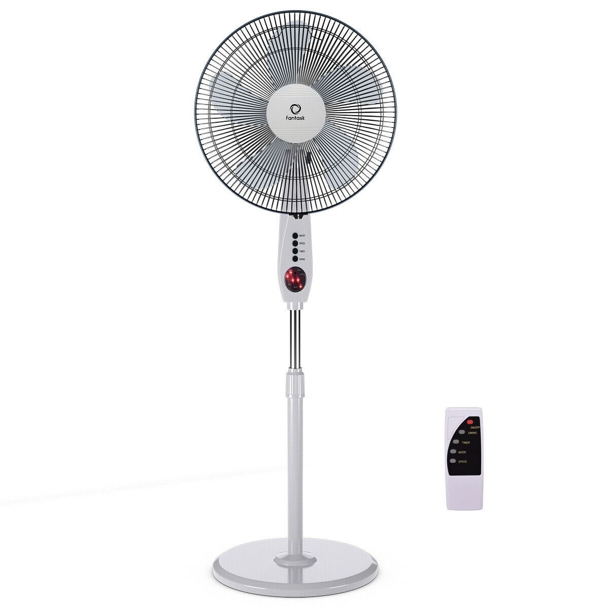 Costway 15 Pedestal Fan Stand 5 Blades 3 Speed 3 Mode Height