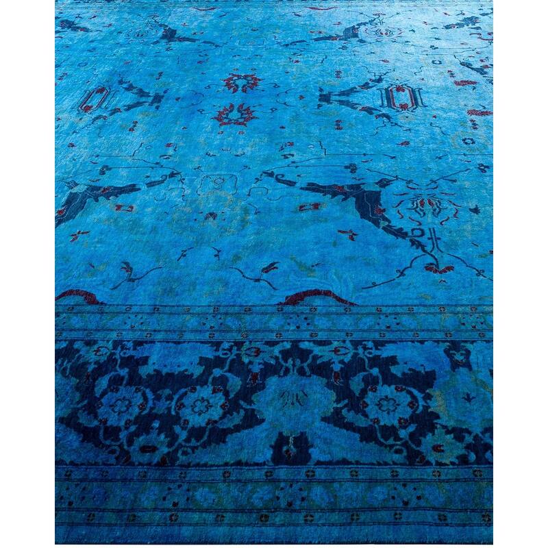 Fine Vibrance One-of-a-Kind Hand-Knotted Area Rug - Blue, 9' 2" x 16' 6" - 9' 2" x 16' 6"